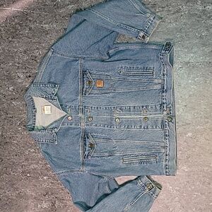 Vintage. Made in USA. CARHARTT jean jacket.  Union-made.  Men's size XL